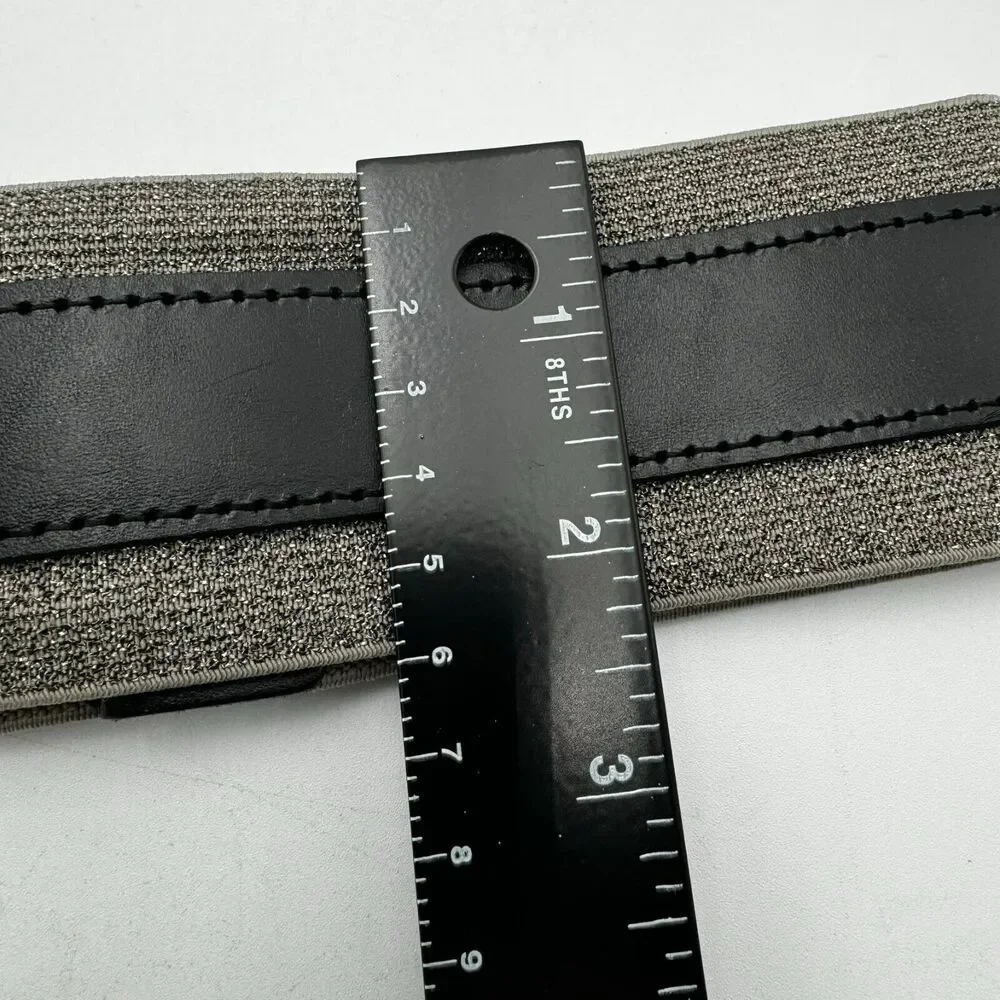 LOFT | Women's Small Extra Wide Leather Belt Bow Snaps Stretch 27